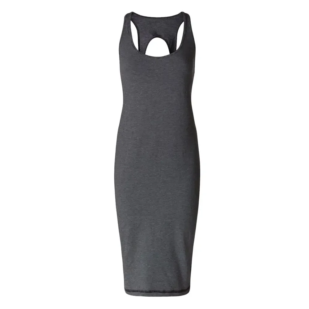 Lululemon Micro Stripe Black White Vitasea Go For It Cutout Dress